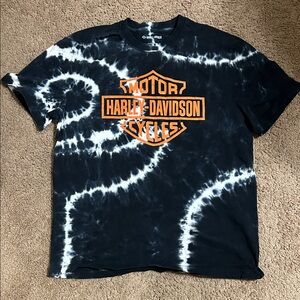 Harley-Davidson Black and White Tie-Dye Tee
